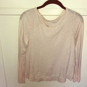 Long sleeve light pink shirt with detailing
